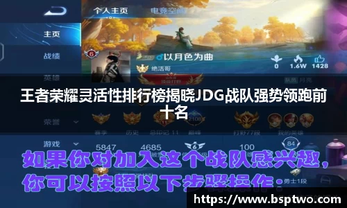 王者荣耀灵活性排行榜揭晓JDG战队强势领跑前十名