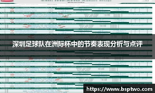 深圳足球队在洲际杯中的节奏表现分析与点评