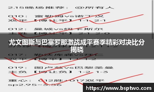 尤文图斯与巴塞罗那激战成平赛季精彩对决比分揭晓